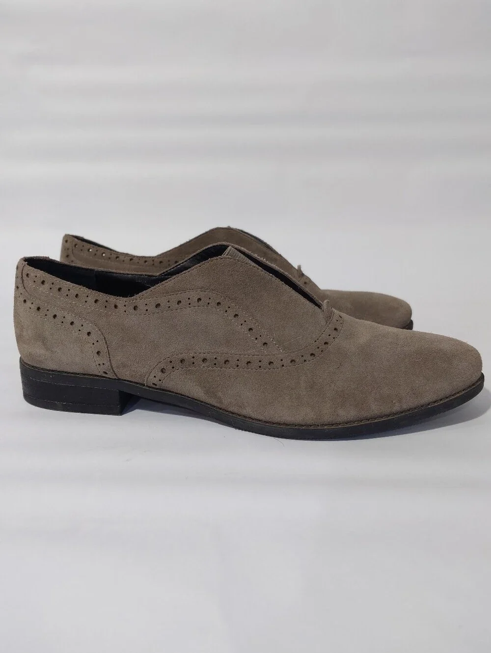 Franco Sarto Women’s Taupe Suede Oxford Shoes Size 9.5 M